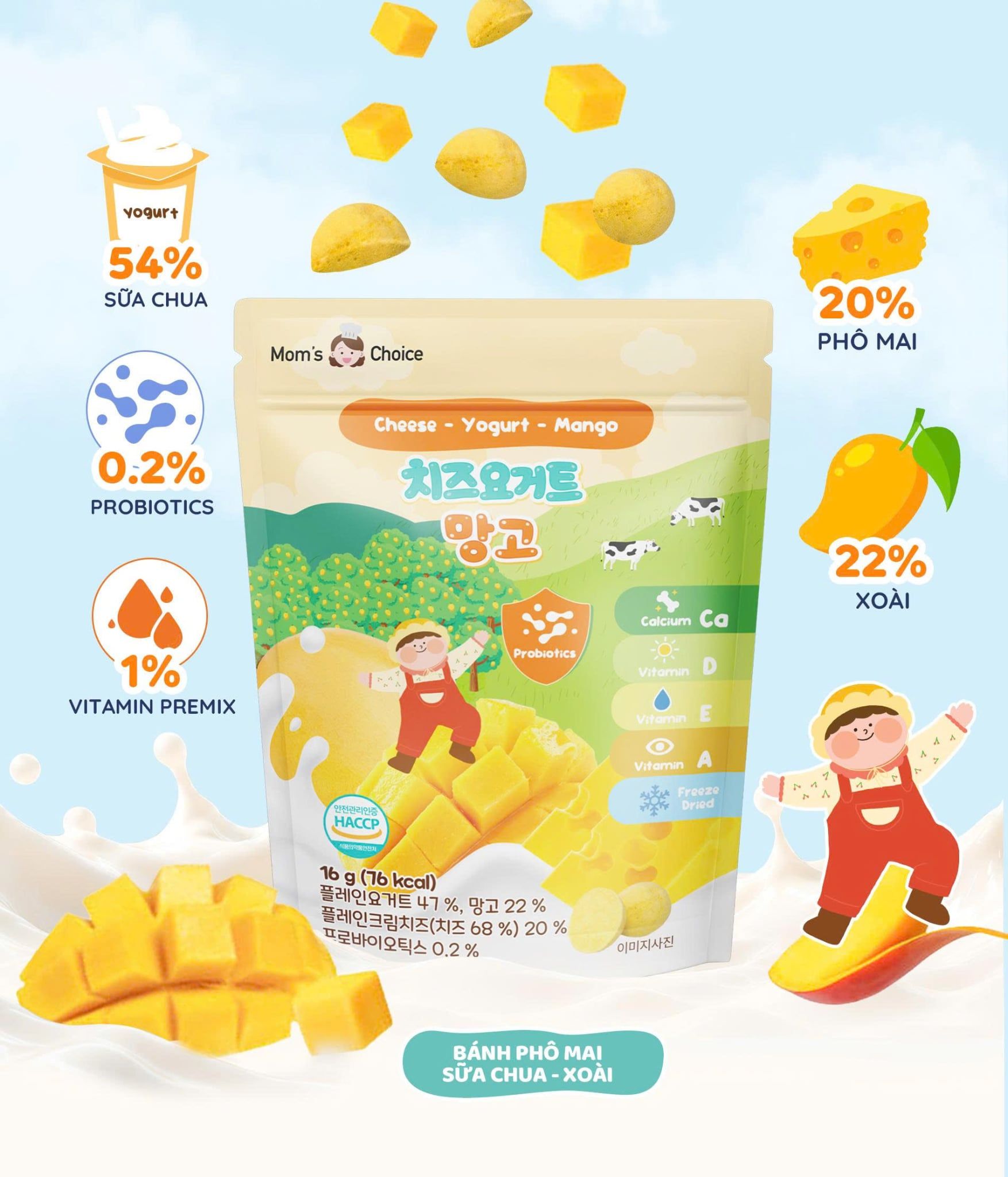  Sữa chua Phomai sấy lạnh Mom's Choice (6M+) 