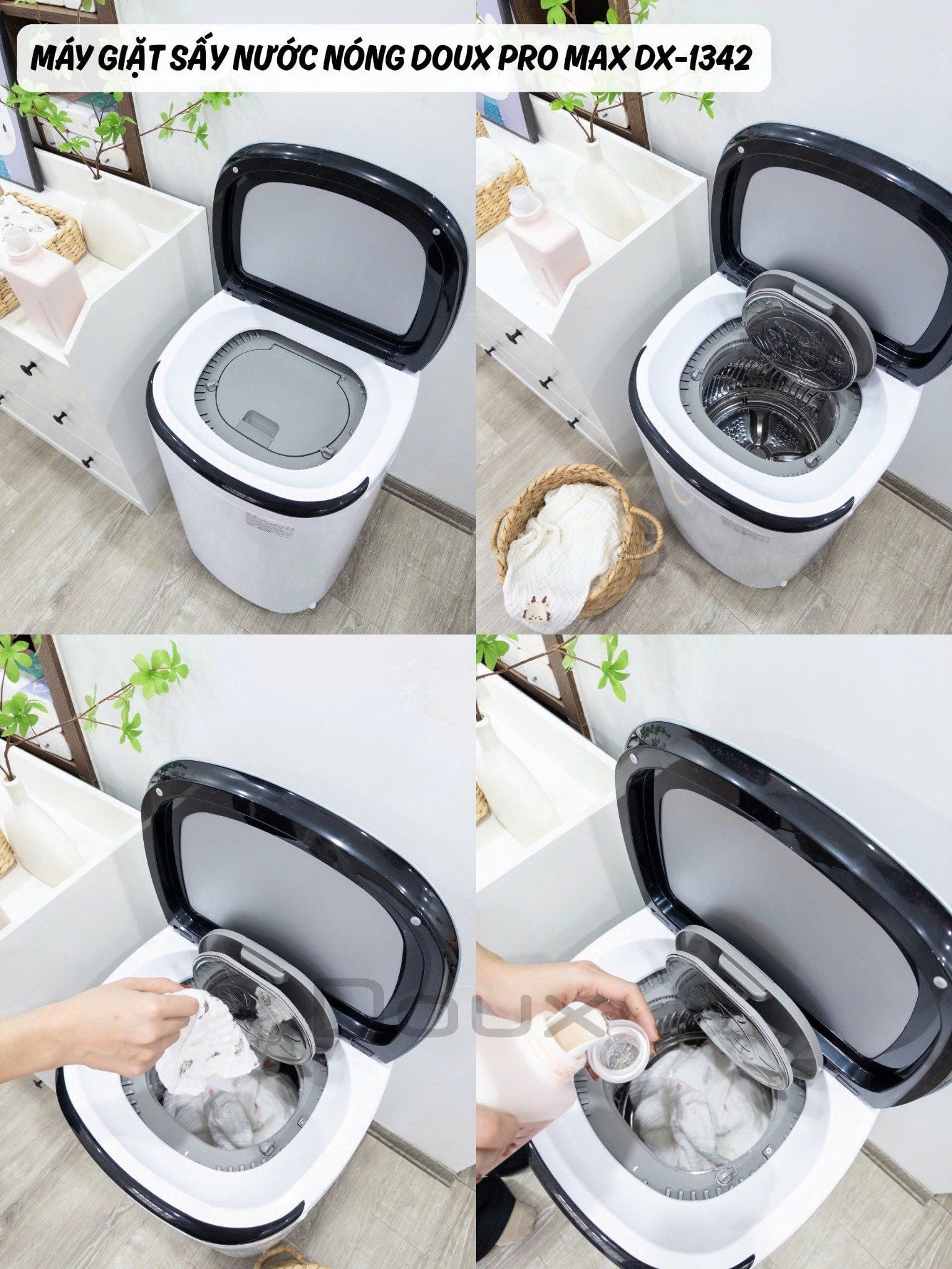  Máy Giặt Sấy Nước Nóng Doux Pro Max DX-1342 