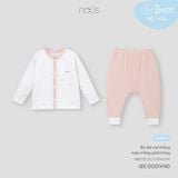  Bộ dài Nous cài thẳng màu trắng phối hồng NB 