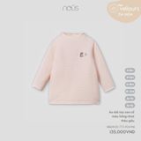  Áo dài tay Nous cao cổ màu hồng nhạt thêu gấu 