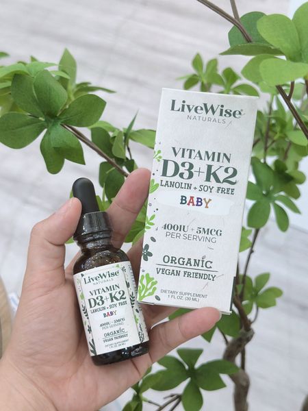  Vitamin D3K2 hữu cơ LiveWise Baby cho bé từ sơ sinh 