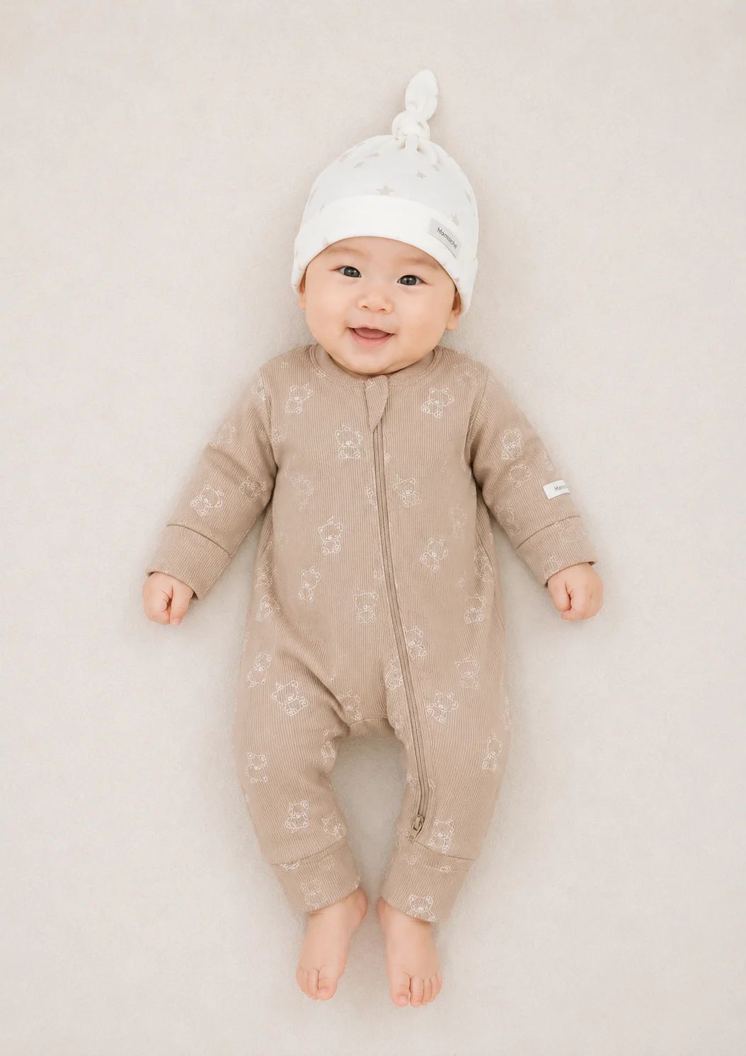 Bộ liền thân dài tay Mamacheri unisex khóa kéo 2 chiều tiện lợi 
