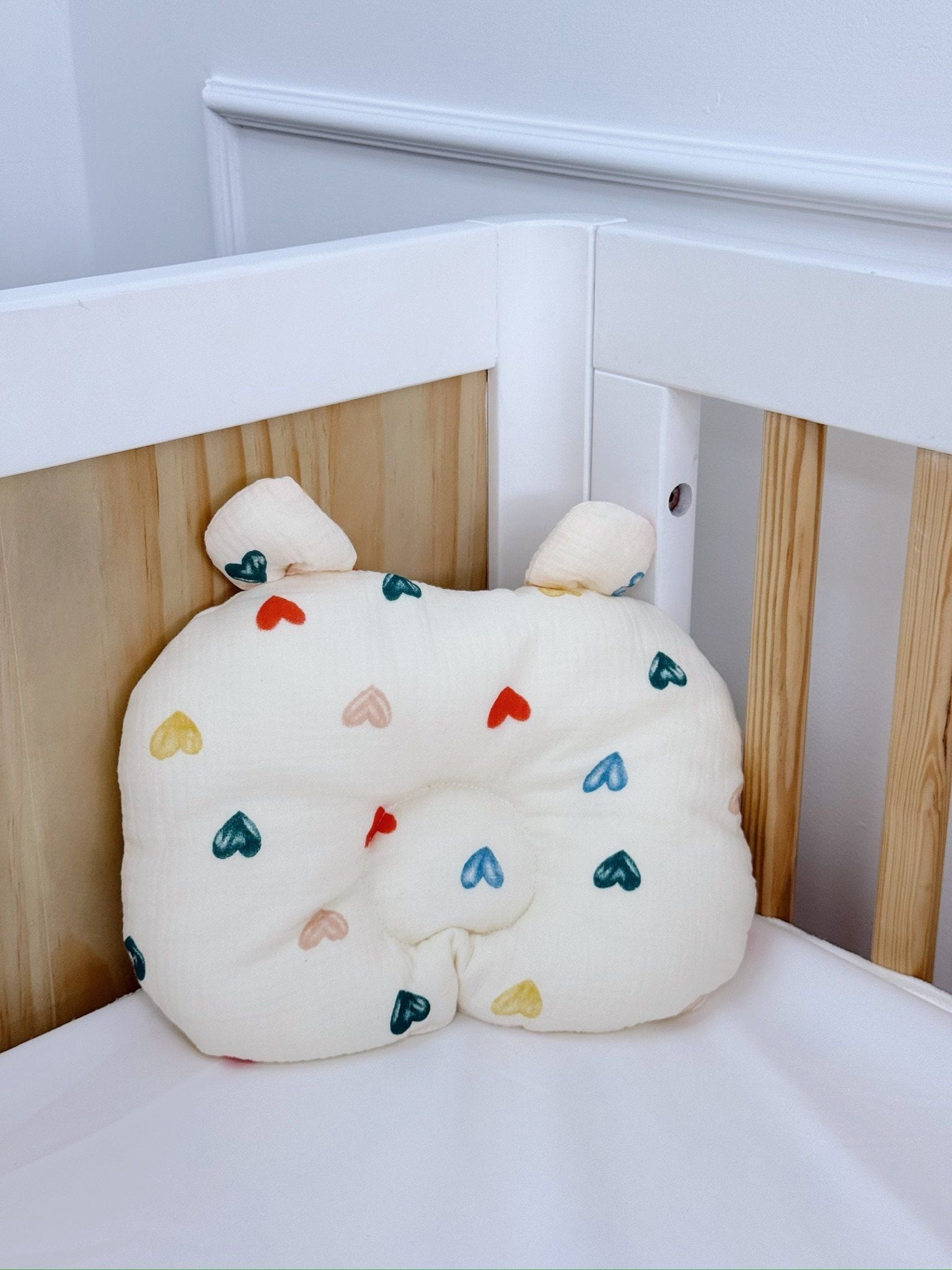  (A) Gối Chống Bẹp Đầu Tai Gấu Cho Bé Từ Sơ Sinh HV Bedding 