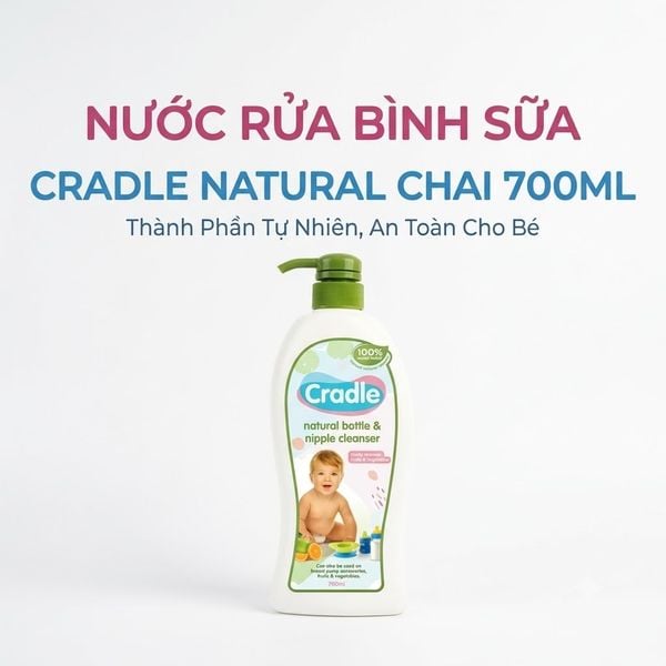  Nước Rửa Bình Sữa Cradle Natural Dạng Chai 700ml 