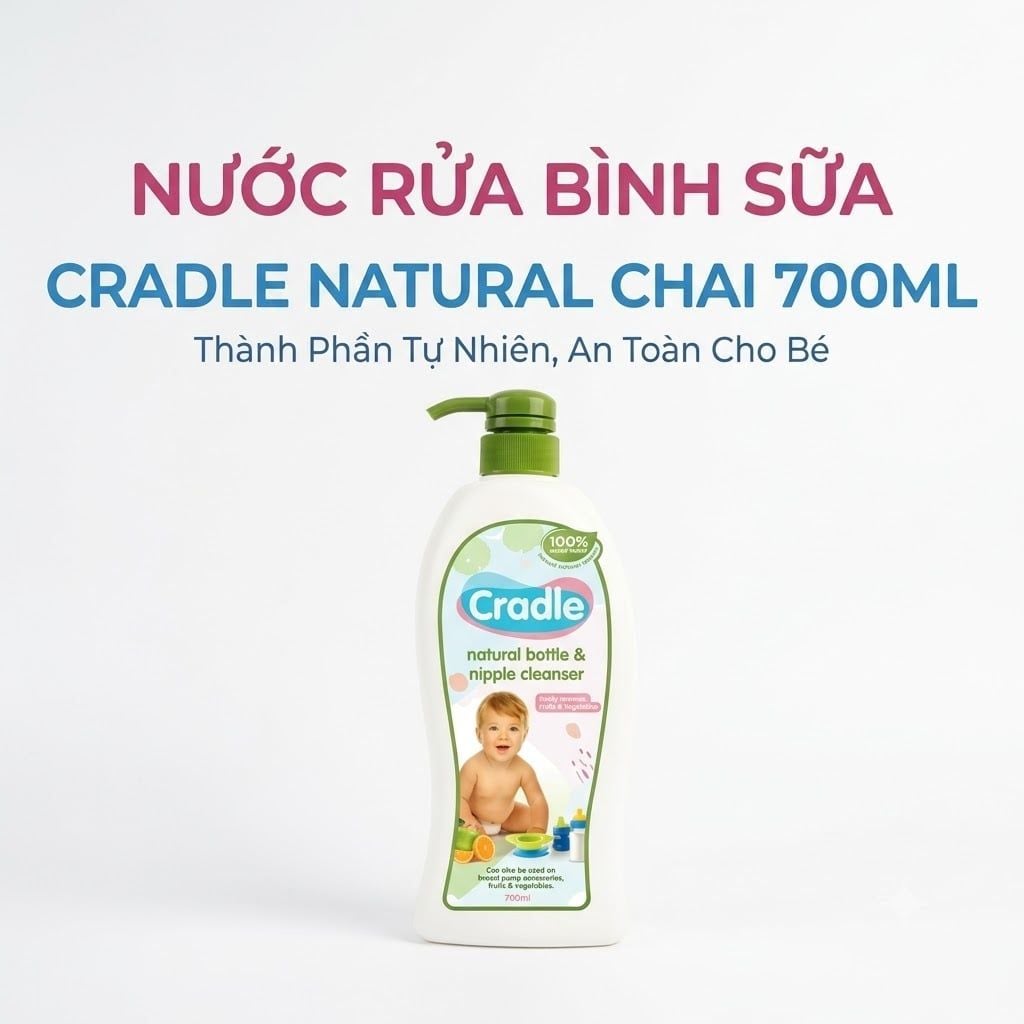  Nước Rửa Bình Sữa Cradle Natural Dạng Chai 700ml 