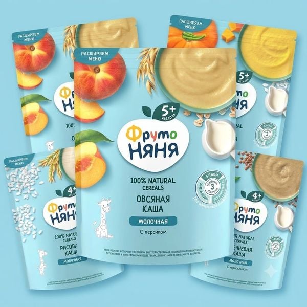  Bột Ăn Dặm Fruto Nanny Nga Cho Bé 200gr (5M+) 