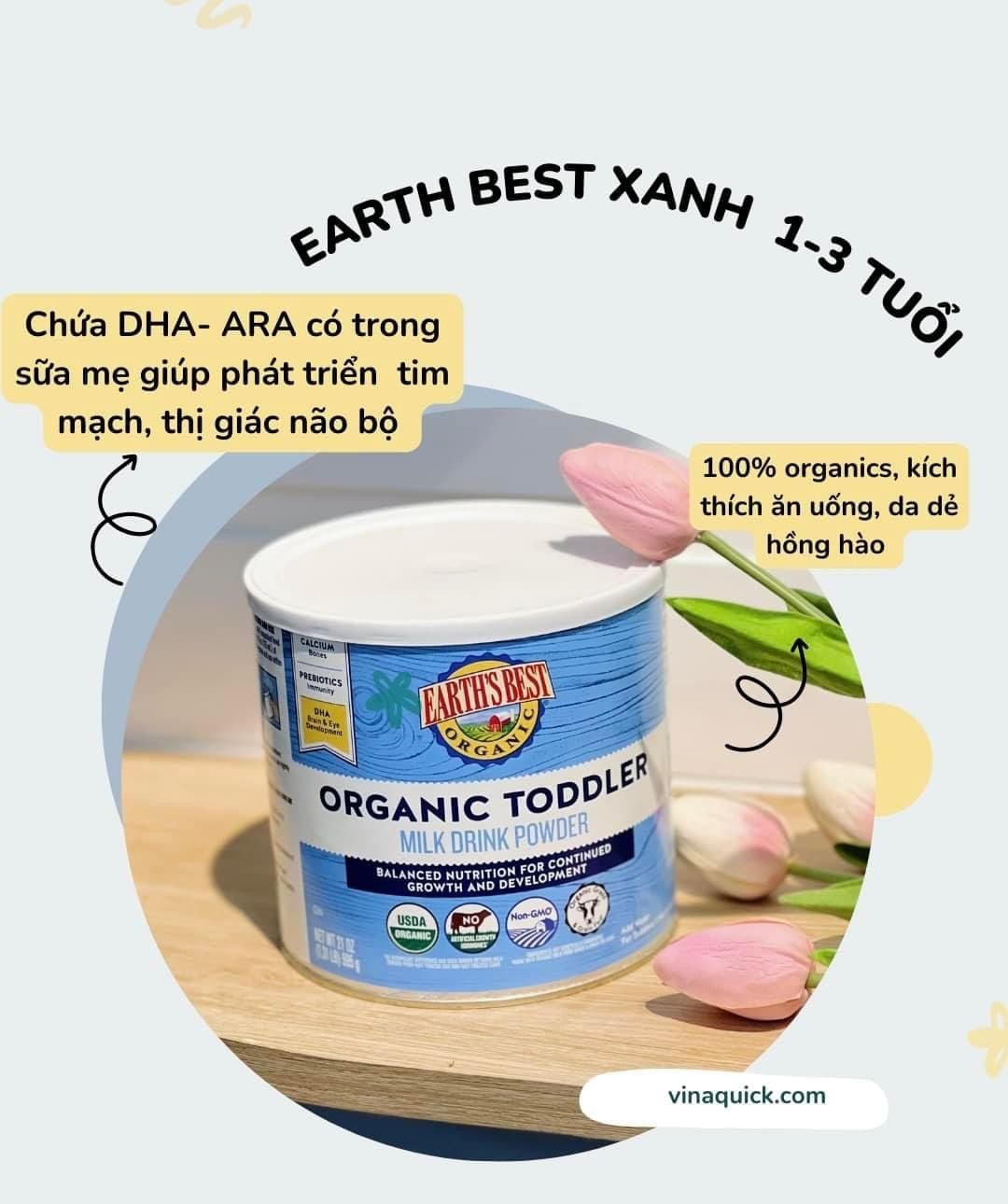  Sữa Earth's Best Organic Toddler Cho Bé Từ 1 Tuổi (595g) 