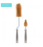  Set 2 cọ rửa bình sữa, núm ti silicone Mother-K Hàn Quốc 