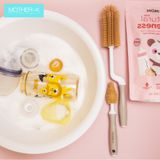  Set 2 cọ rửa bình sữa, núm ti silicone Mother-K Hàn Quốc 