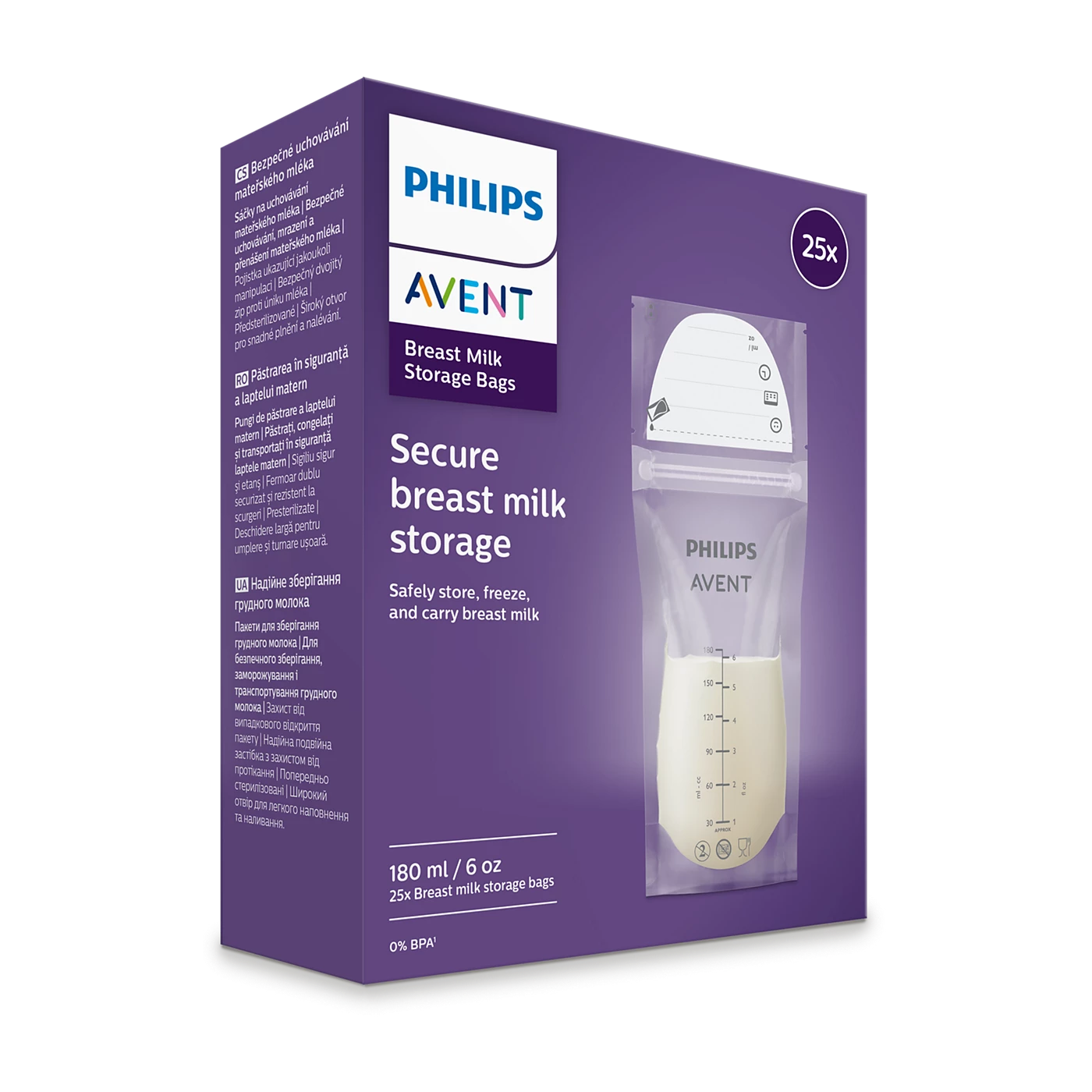  Túi trữ sữa Philip Avent 180ml (Hộp 25 túi) 