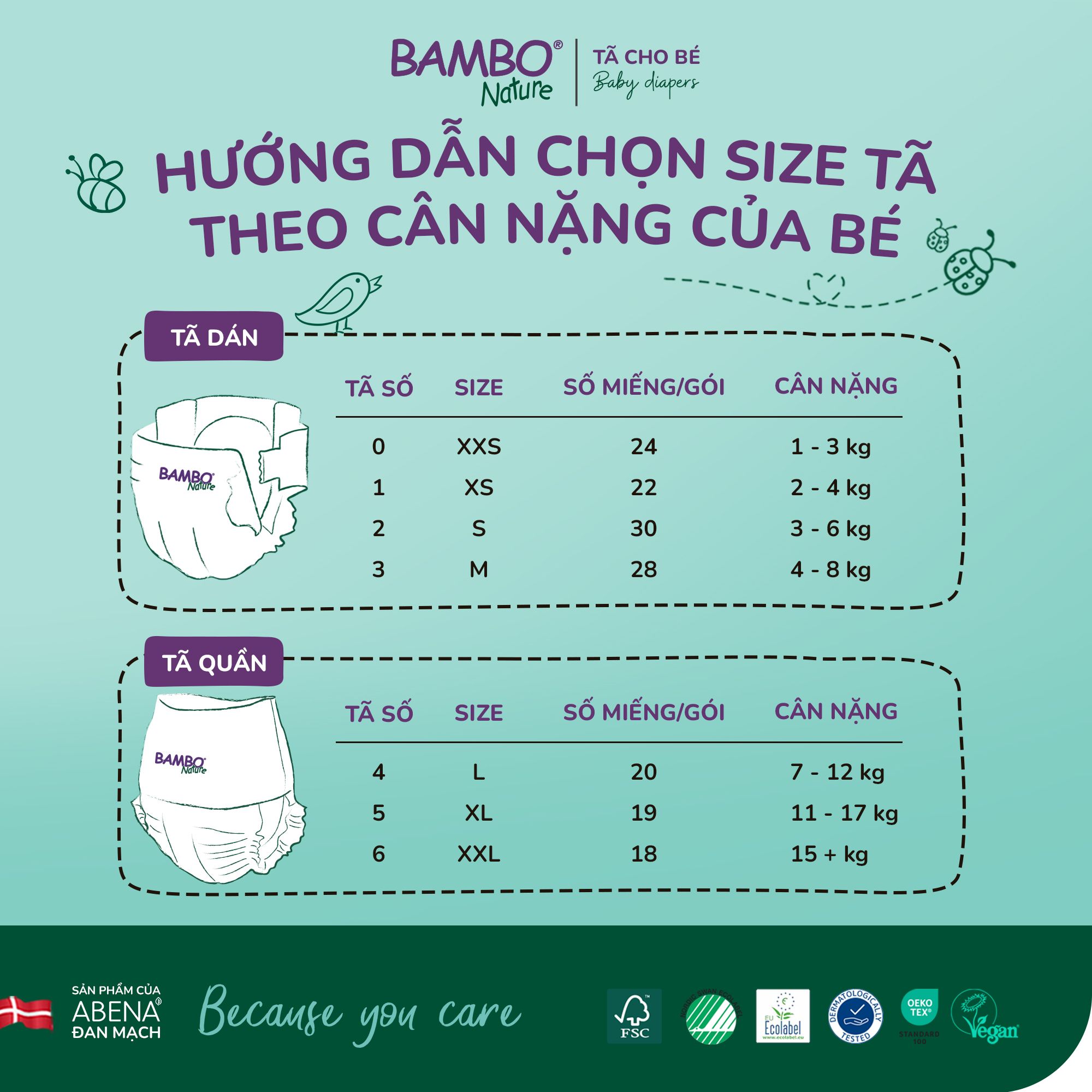  Bỉm / Tã Dán Bambo Nature 