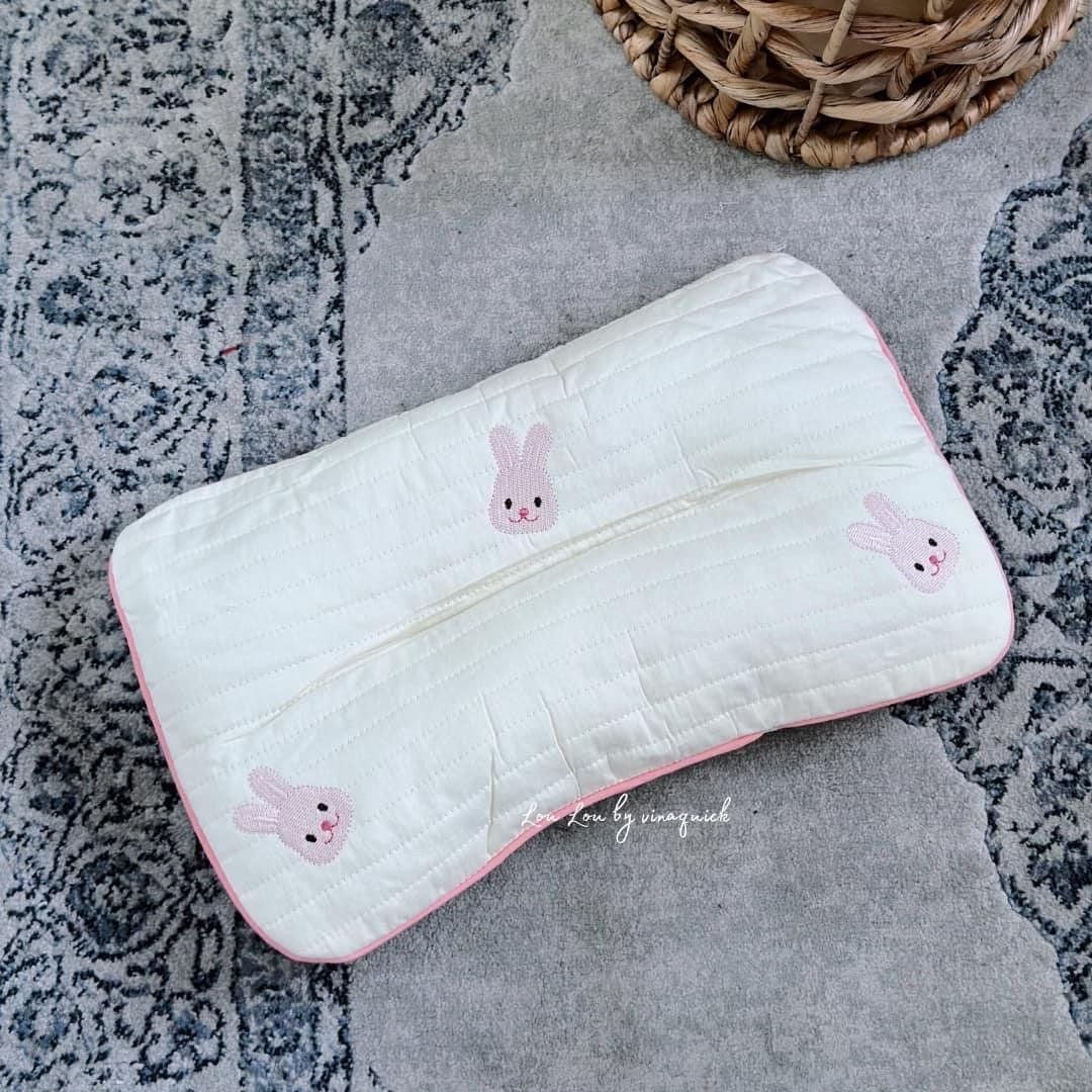  (A) Gối Mỏng Thoáng Khí Thêu Họa Tiết LouLou By Vinaquick 