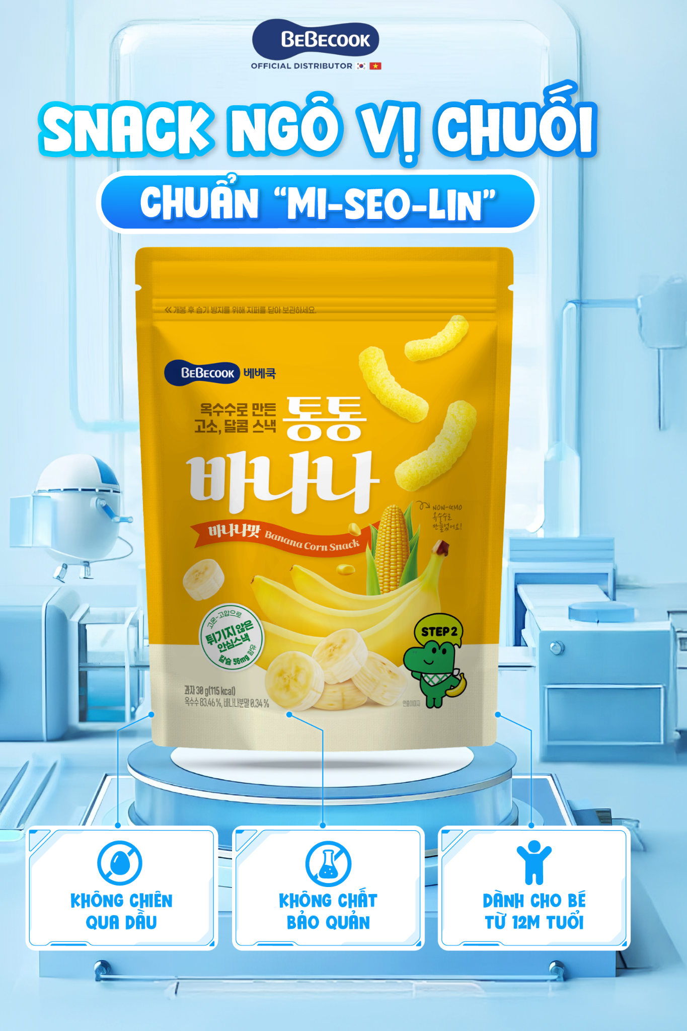  Bánh ăn Dặm Snack Ngô Vị Chuối BeBecook 