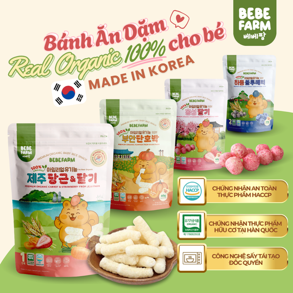  Bánh Ăn Dặm Bebefarm Hữu Cơ Organic 