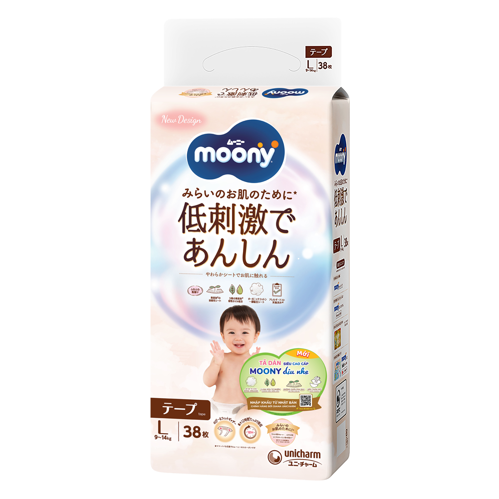  Tã/Bỉm Quần/Dán Moony Natural Dịu Nhẹ 