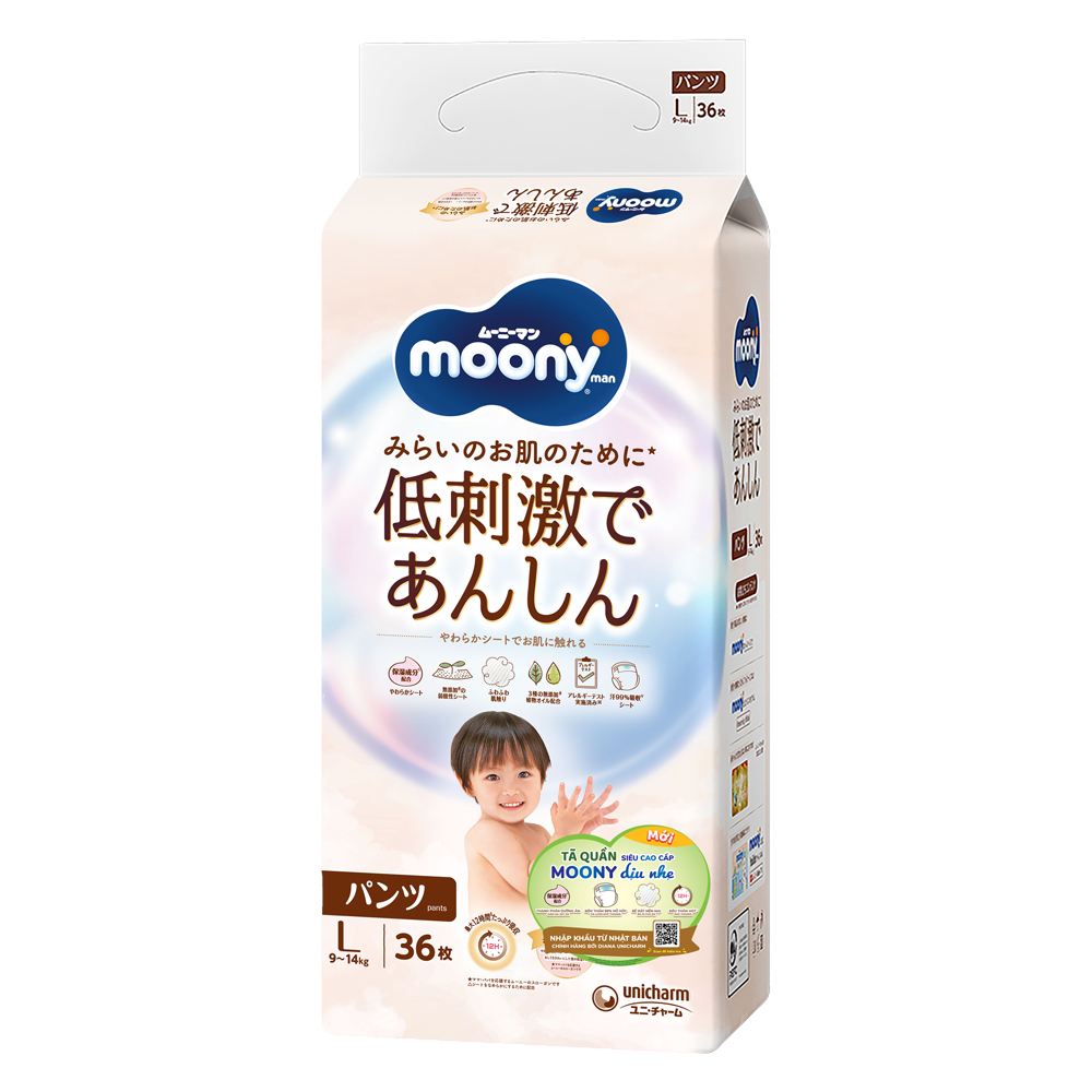  Tã/Bỉm Quần/Dán Moony Natural Dịu Nhẹ 