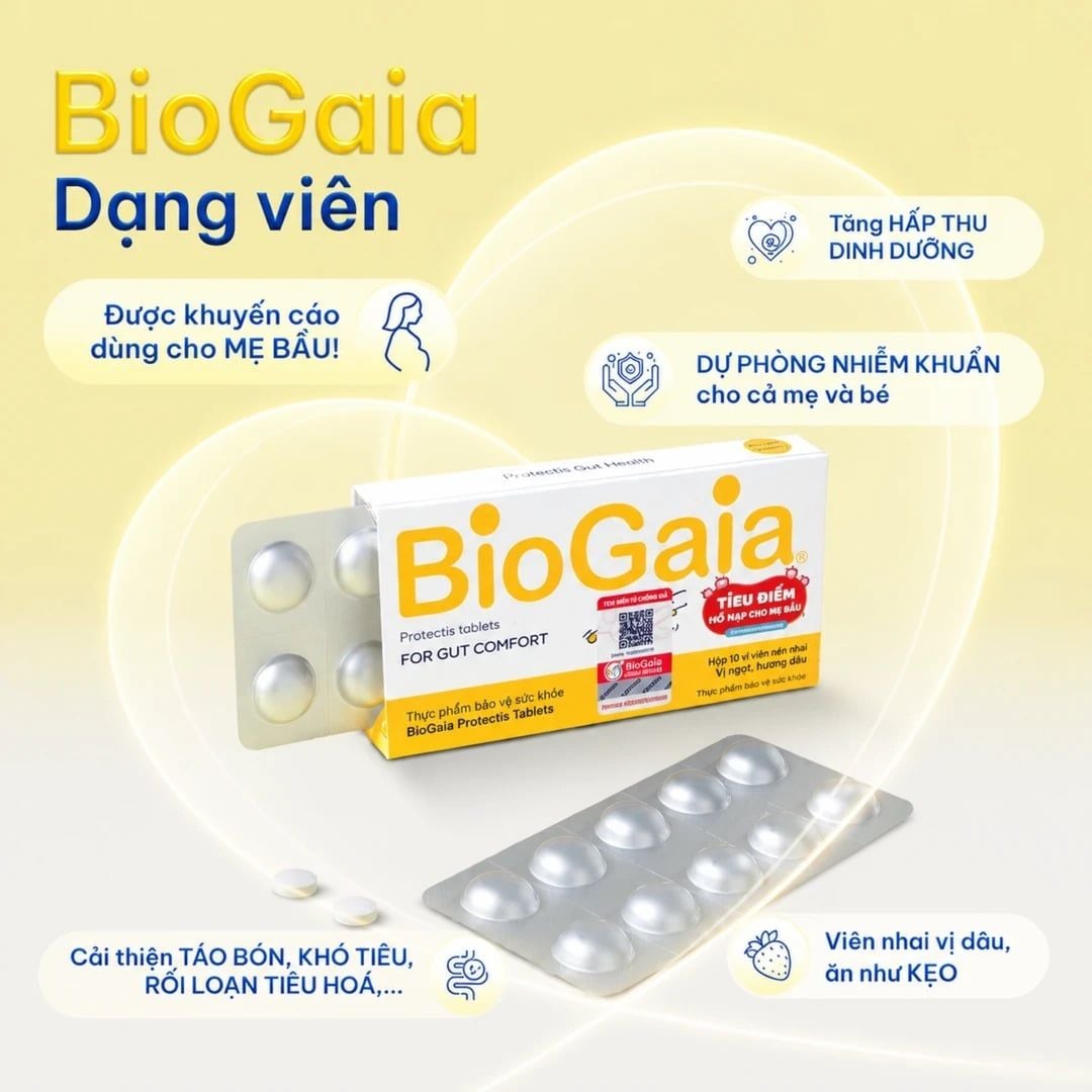  Viên bổ sung lợi khuẩn cho đường tiêu hóa BioGaia Protectis Tablets (10 viên) 