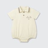  Body cộc tay La Pomme cổ polo cún nâu thanh lịch - Be 