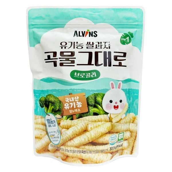  Bánh Gạo Hữu cơ Alvins Hàn Quốc Cho Bé Từ 6M+ (25g) 