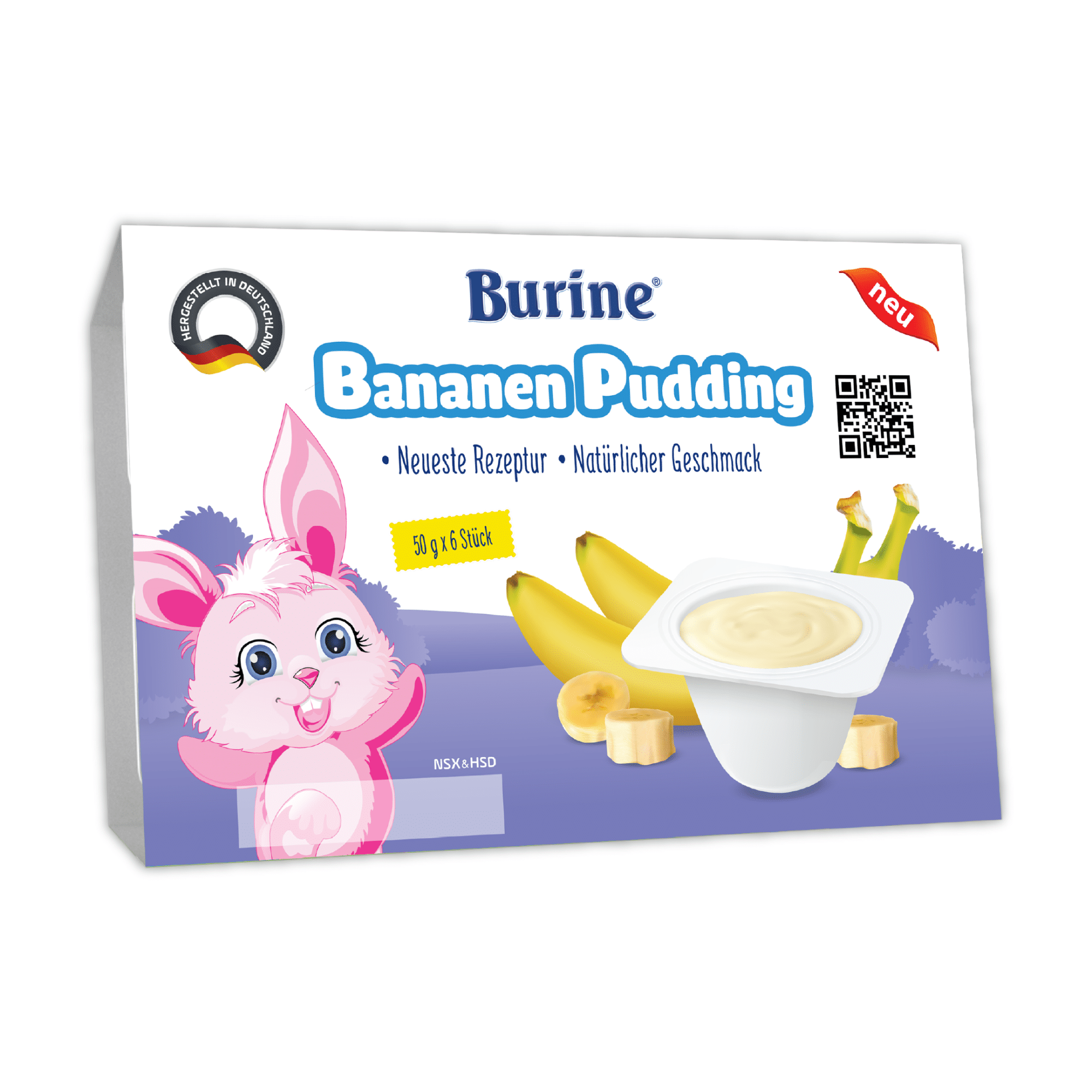  Pudding Burine Vị Chuối 6M+ (50g x 6) 