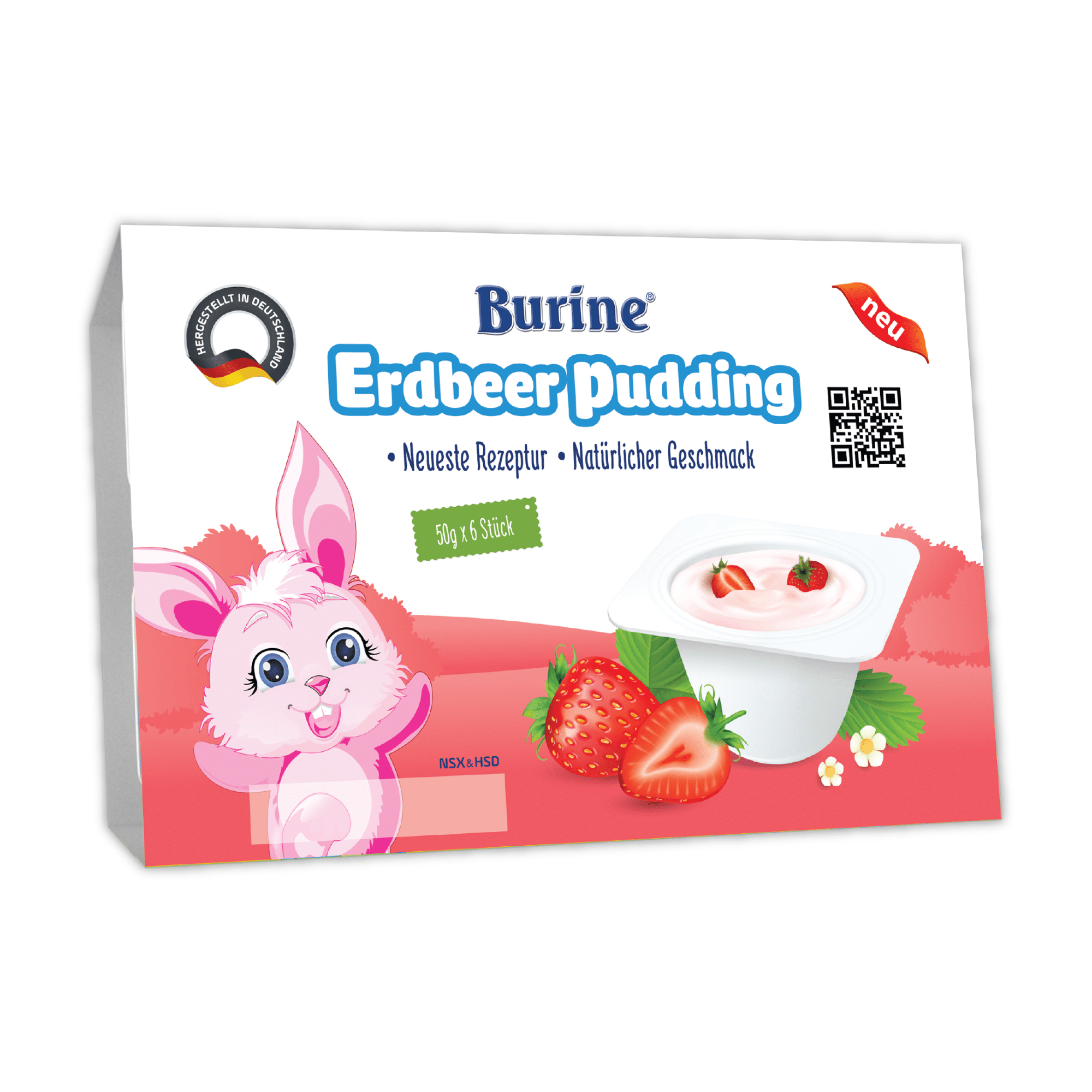  Pudding Burine Vị Dâu Tây 6M+ (50g x 6) 