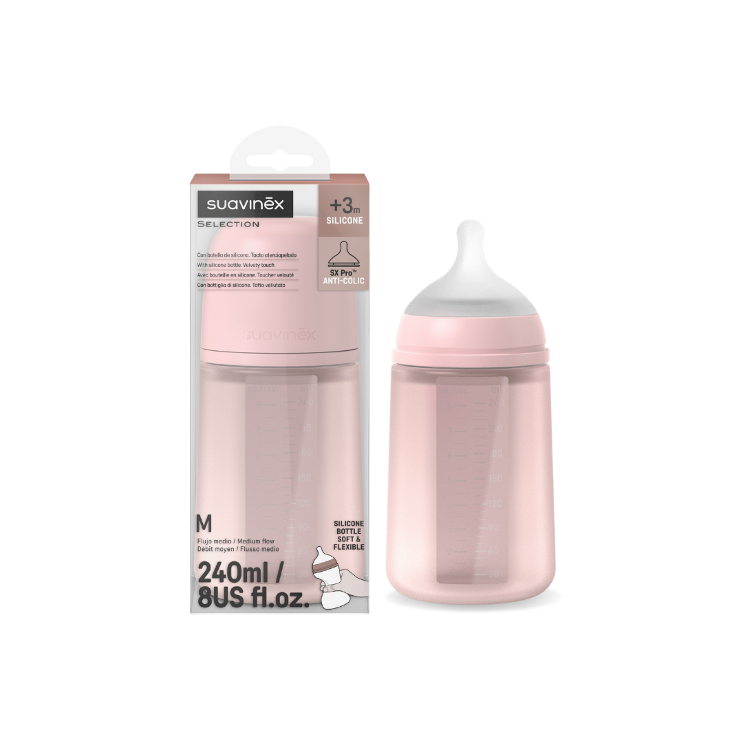  Bình Sữa Silicone Suavinex Kèm Núm Size XS Cho Bé Từ 0M+ 120ml 