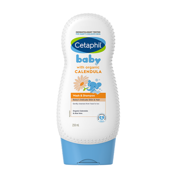  Sữa tắm gội dịu nhẹ cho bé Cetaphil Baby Wash & Shampoo với Hoa cúc Calendula hữu cơ 