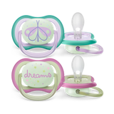  Set 2 Ti Giả Philips Avent Thông Khí Ultra Air Nighttime Phát Quang (0-6M) 