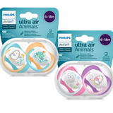  Set 2 Ti Giả Philips Avent Thông Khí Ultra Air Animal (6-18M) 