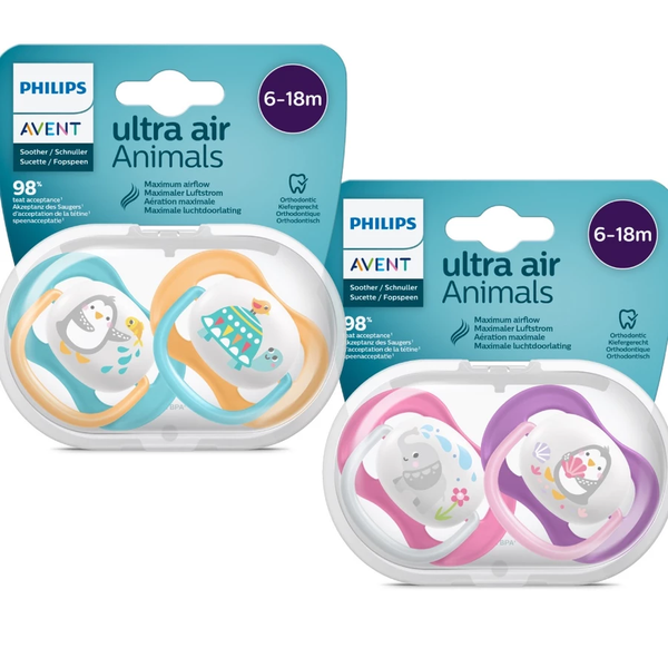  Set 2 Ti Giả Philips Avent Thông Khí Ultra Air Animal (6-18M) 