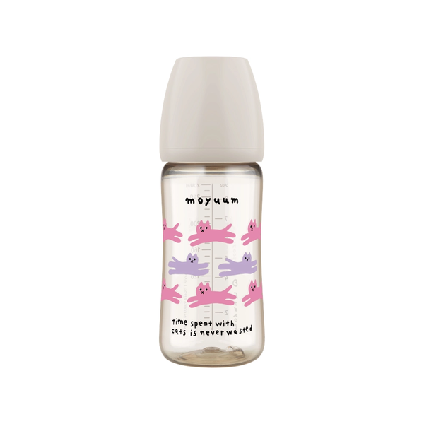  Bình Sữa PPSU Cổ Rộng Moyuum Mèo Xám 