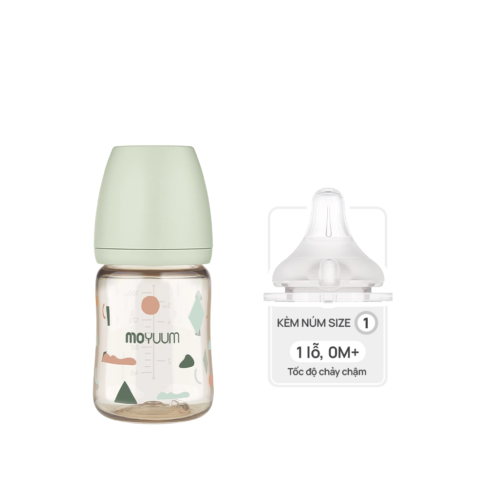  Bình Sữa PPSU Cổ Rộng Moyuum Mây Xanh 