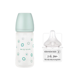  Bình Sữa Thủy Tinh Tráng Silicon Moyuum - Happy More 