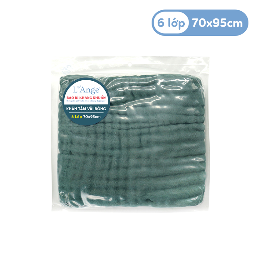  Khăn tắm vải bông 6 lớp L'ange 70 x 95 cm 