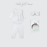  Bộ dài tay kèm băng đô La Pomme Deluxe Hoa nhí xinh xắn 