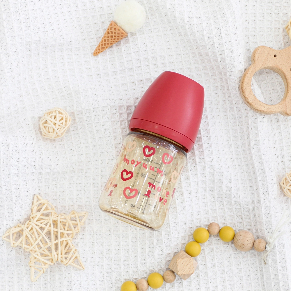  Bình Sữa PPSU Cổ Rộng Moyuum Tim Đỏ 