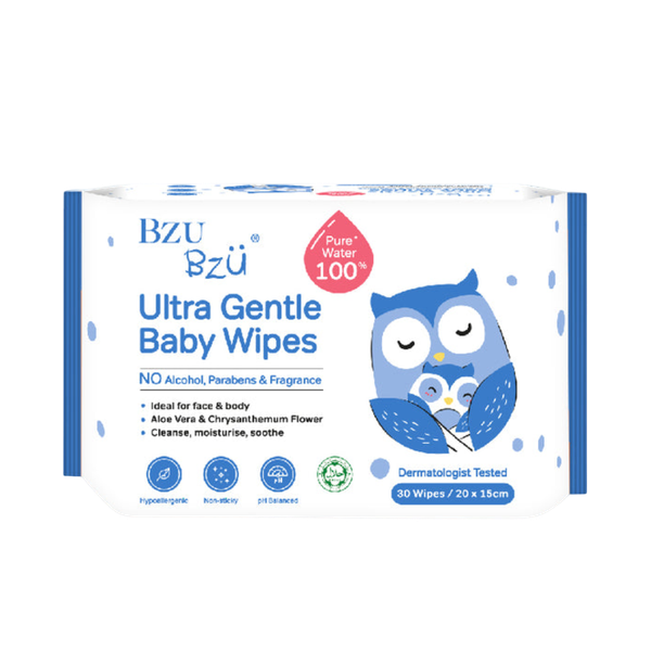  Khăn ướt dịu nhẹ cho bé Bzu Bzu Ultra Gentle Baby Wipes - 30 Tờ 