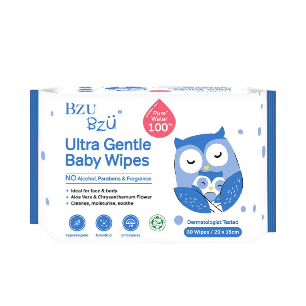  Khăn ướt dịu nhẹ cho bé Bzu Bzu Ultra Gentle Baby Wipes - 30 Tờ 