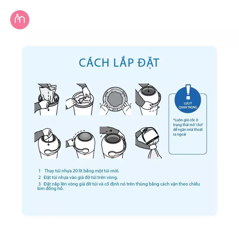  Thùng Rác Tã Khử Mùi Momama Odour-Free Nappy Bin 