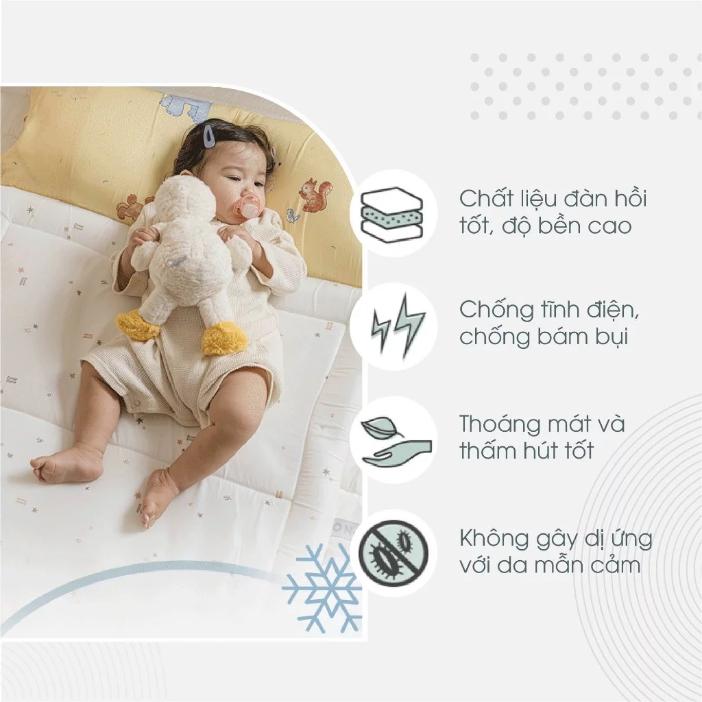  Set Chăn Nệm Gối Cho Bé Đi Học Dono&Dono Modal 4 Mùa 