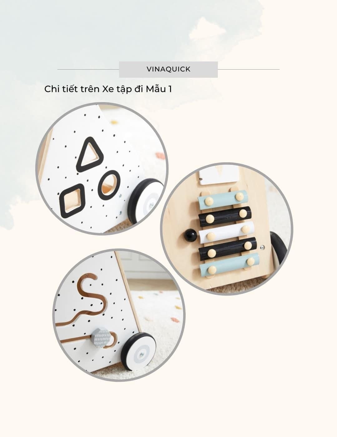  (A) Xe tập đi cho bé LouLou by Vinaquick (Mẫu 1) 