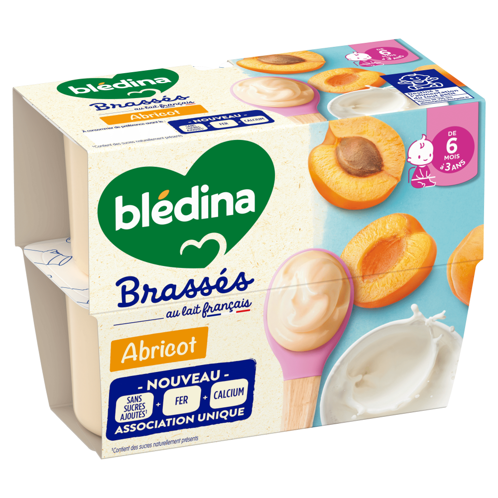  Sữa chua Bledina Brasses vị Mơ 6M+ (95g x 4) 