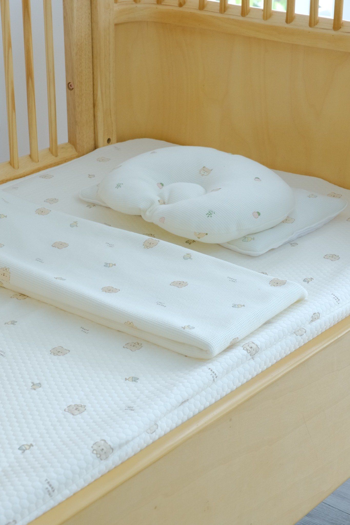  Gối Mỏng Vải Tổ Ong Cho Bé Từ Sơ Sinh HV Bedding 