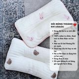 (A) Gối Mỏng Thoáng Khí Thêu Họa Tiết LouLou By Vinaquick 