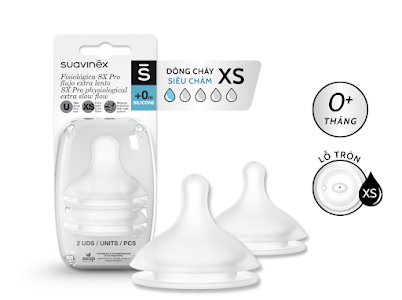  Set 2 Núm Ti Silicone Thay Thế Bình Sữa Suavinex 