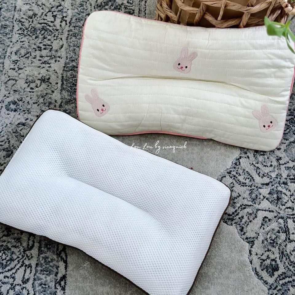  (A) Gối Mỏng Thoáng Khí Thêu Họa Tiết LouLou By Vinaquick 