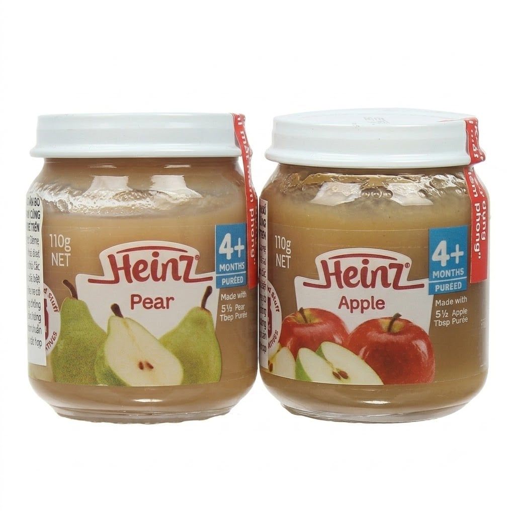  Lọ Dinh dưỡng Trái cây nghiền Heinz cho bé 4M+ (110g) 