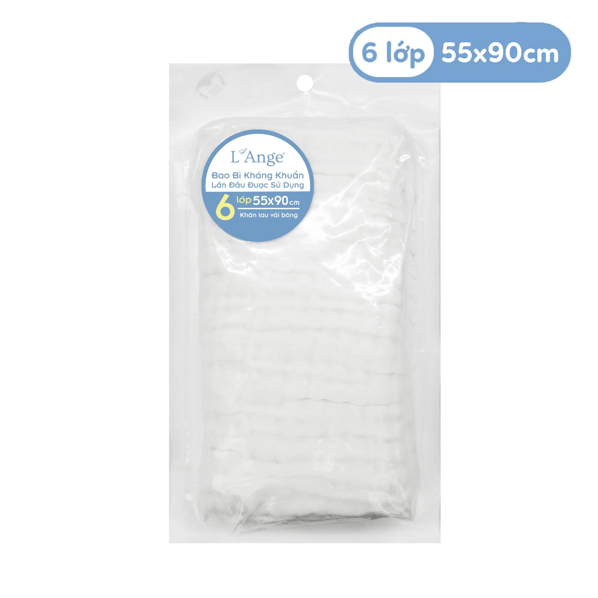  Khăn tắm vải bông 6 lớp L'ange 55 x 90 cm 
