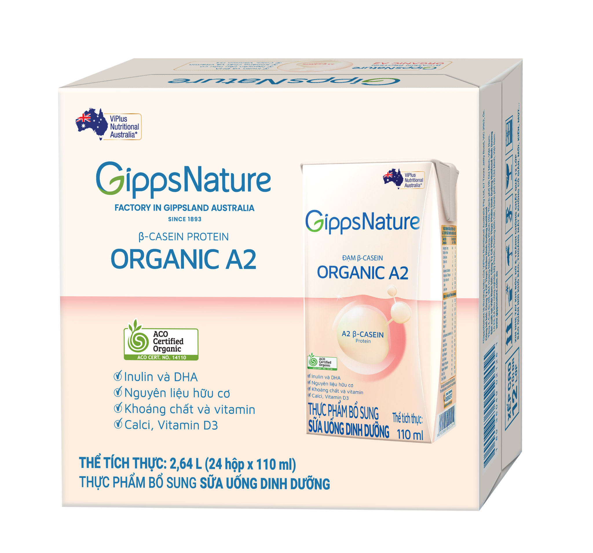  Sữa nước GippsNature Organic A2 (110ml) 