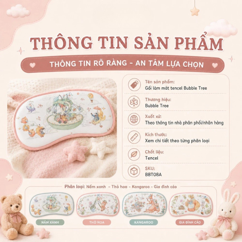  Gối Làm Mát Tencel Bubble Tree 